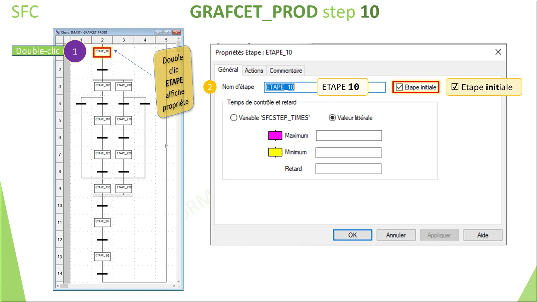 SFC GRAFCET_PROD step 10